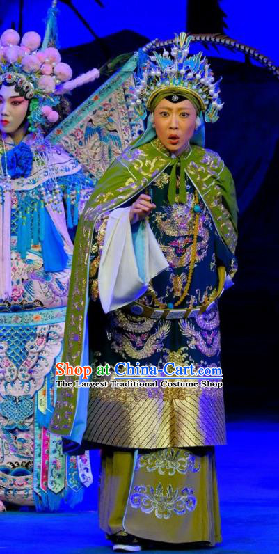 Chinese Traditional Peking Opera Countess She Saihua Yangmen Female General Garment Costumes Elderly Female Apparels and Headwear