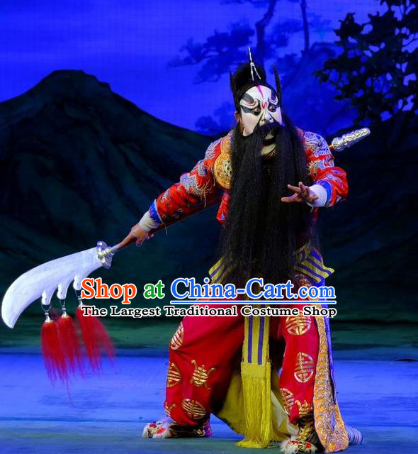 Chinese Peking Opera Wusheng Old Men Apparels Yangmen Female General Costumes Martial Shogun Wang Wen Garment and Headwear