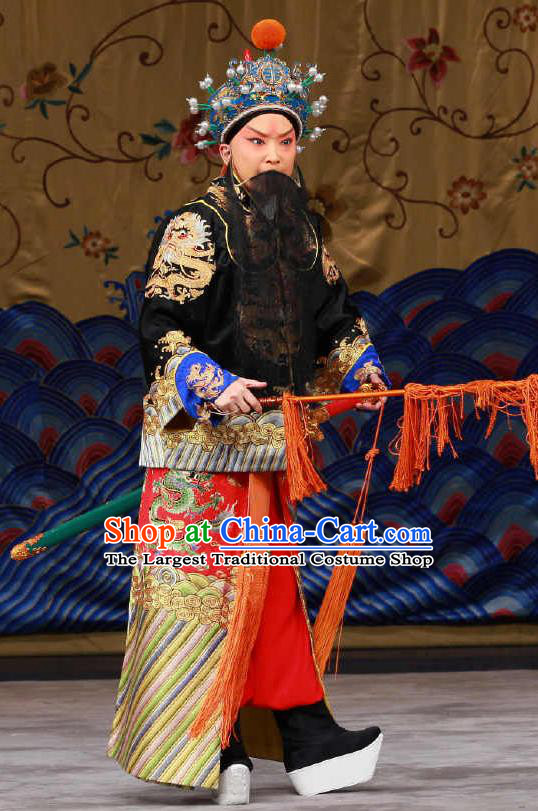 Chinese Peking Opera Wusheng Apparels Costumes Wujiapo Martial Shogun Xue Pinggui Apparels Garment and Headwear