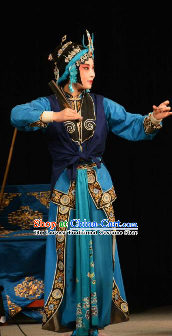 Chinese Traditional Peking Opera Wudan Costumes Wujiapo Martial Female Apparels Garment and Headdress