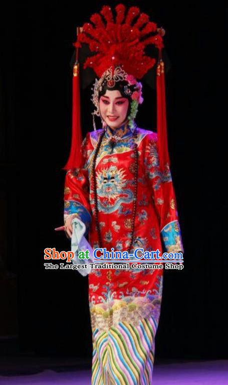 Chinese Traditional Peking Opera Princess Daizhan Hua Tan Costumes Wujiapo Qing Dynasty Apparels Garment and Headwear
