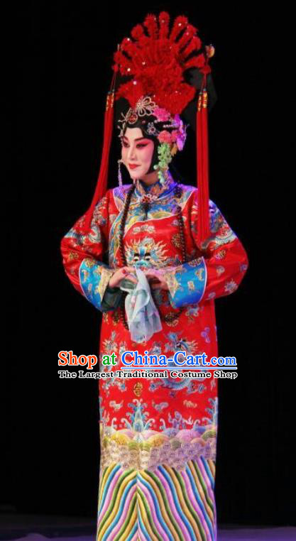 Chinese Traditional Peking Opera Princess Daizhan Hua Tan Costumes Wujiapo Qing Dynasty Apparels Garment and Headwear