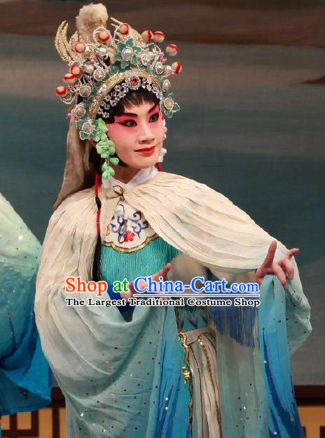 Traditional Chinese Peking Opera Wudan Apparels Garment The Fire Fenix Martial Female Green Dress Costumes and Headdress