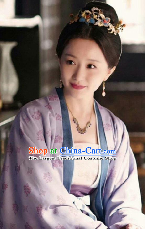 Ancient Chinese Noble Dame Costumes Drama Serenade of Peaceful Joy Garment Song Dynasty Countess Xue Yuhu Historical Apparels and Headpieces