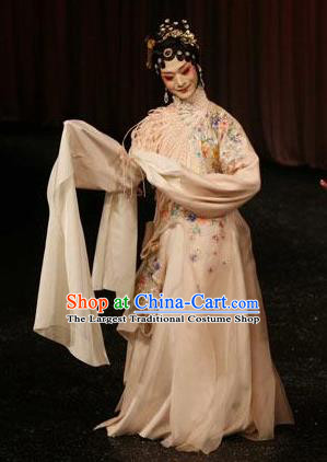 Chinese Kun Opera White Dress The Fragrant Companion Apparels Costumes Peking Opera Hua Tan Patrician Female Garment and Headpieces