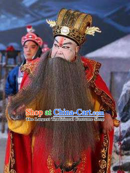 Chinese Historical Beijing Opera Old Men Costumes Cao Cao And Yang Xiu Apparels Elderly Male Garment and Hat