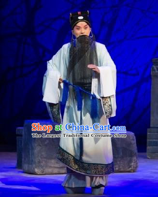 Chinese Historical Beijing Opera Adviser Costumes Cao Cao And Yang Xiu Apparels Elderly Male Role Garment and Hat