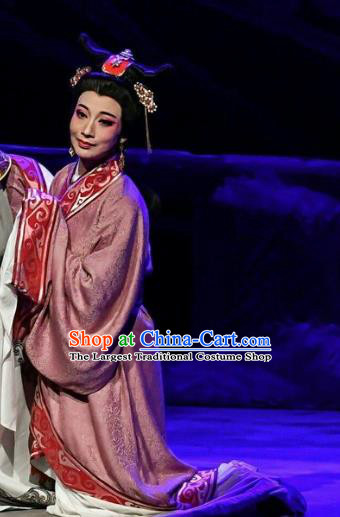 Chinese Beijing Opera Noble Dame Hanfu Dress Costumes Cao Cao And Yang Xiu Peking Opera Hua Tan Female Garment Apparels and Hair Accessories