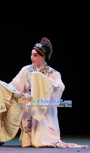 Chinese Peking Opera Scholar Costumes Kun Opera The Fragrant Companion Young Men Niche Fan Jiefu Apparels Garment and Hat