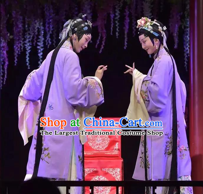 Chinese Kun Opera Apparels Costumes The Fragrant Companion Peking Opera Hua Tan Garment Dress and Hair Ornaments