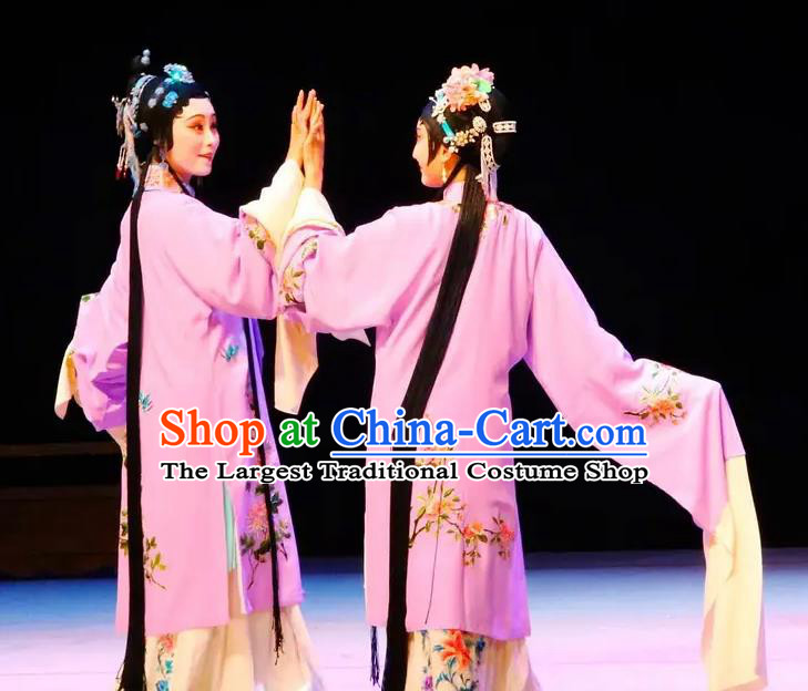 Chinese Kun Opera Apparels Costumes The Fragrant Companion Peking Opera Hua Tan Garment Dress and Hair Ornaments