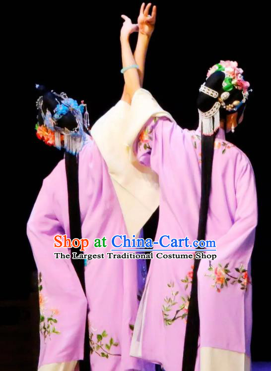 Chinese Kun Opera Apparels Costumes The Fragrant Companion Peking Opera Hua Tan Garment Dress and Hair Ornaments