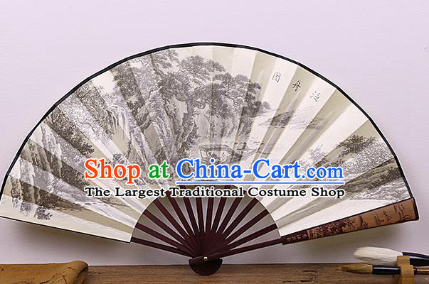 Chinese Hand Painting Landscape Fan Traditional Classical Dance Accordion Fans Folding Fan