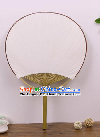 Handmade Chinese White Paper Round Fans Traditional Classical Dance Fan for Women