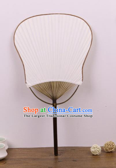 Handmade Chinese White Paper Palm Leaf Fans Traditional Classical Dance Fan for Women