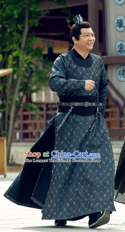 Chinese Ancient Notary of Control Department Wang Qinian Drama Qing Yu Nian Joy of Life Replica Costume and Headpiece Complete Set