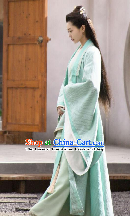 Chinese Ancient Patrician Lady Drama Qing Yu Nian Joy of Life Fan Ruoruo Replica Costume and Headpiece Complete Set