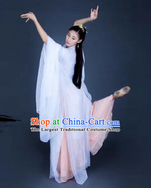 Chinese Traditional Dance Unsillied White Dress Classical Dance Stage Performance Costume for Women