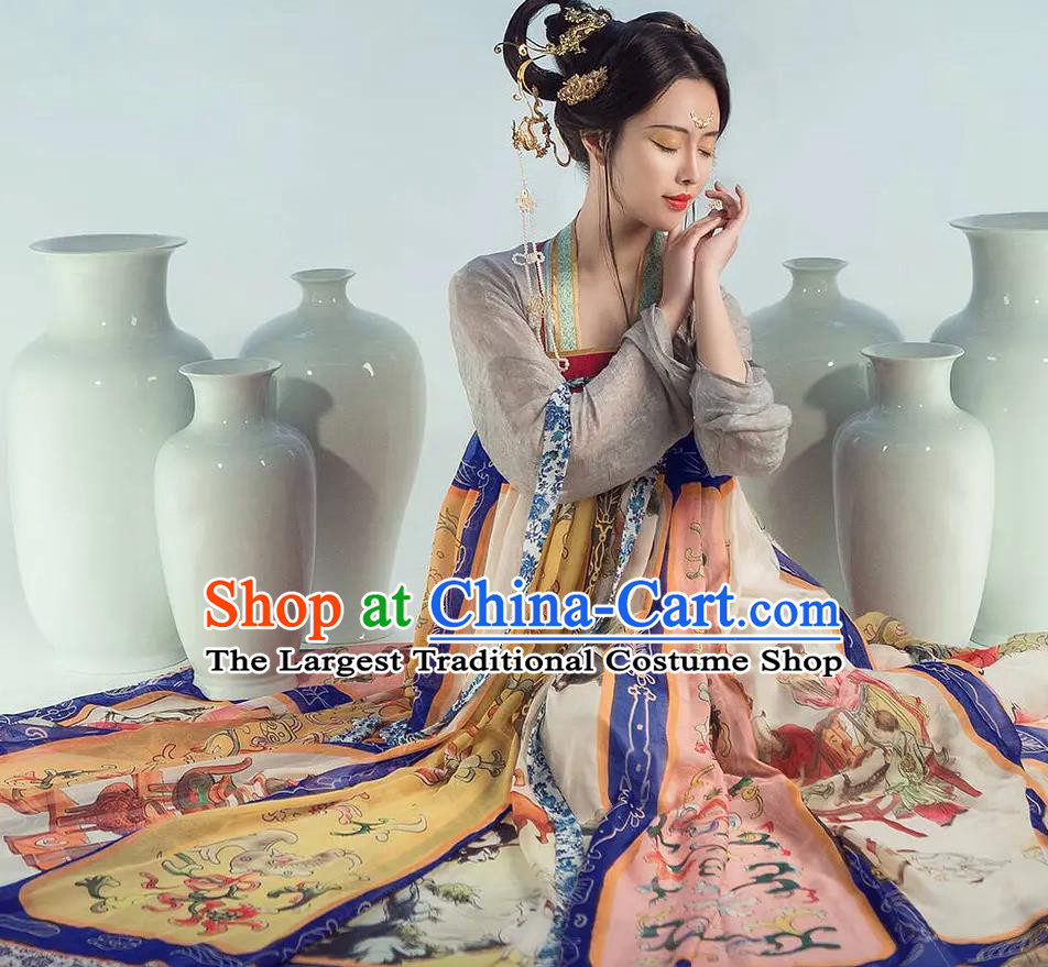 Chinese Dance National Treasure Tang Dynasty Hanfu Dress Traditional Classical Dance Stage Performance Costume for Women