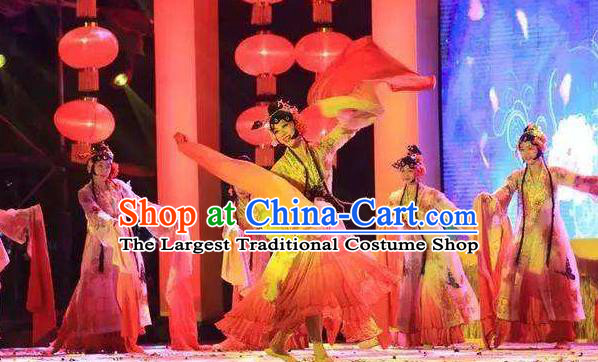 Chinese Flowers Contend in Beauty Classical Dance Dress Traditional Beijing Opera Dance Stage Performance Costume for Women