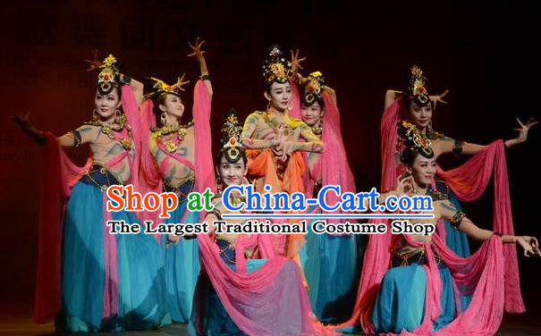 Chinese Flying Apsaras Rainbow Dance Dress Traditional Classical Dance Stage Performance Costume for Women