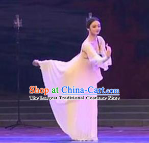 Chinese Scent of Incense Classical Dance Dress Traditional Fan Dance Stage Performance Costume for Women