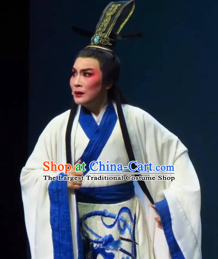 Hedda or Aspiration Sky High Chinese Yue Opera Xiaosheng Costumes and Headwear Shaoxing Opera Young Male Apparels Scholar Garment