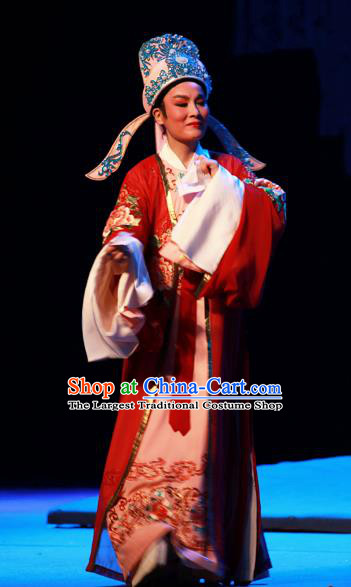 Chinese Yue Opera Niche Garment Costumes and Headwear Shaoxing Opera Xiaosheng Young Male Apparels Scholar Robe