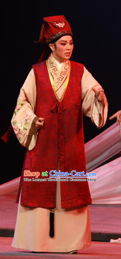 Chinese Yue Opera Merchant Young Man Qian Youliang Costumes Apparels and Headwear Shaoxing Opera Xiaosheng Garment