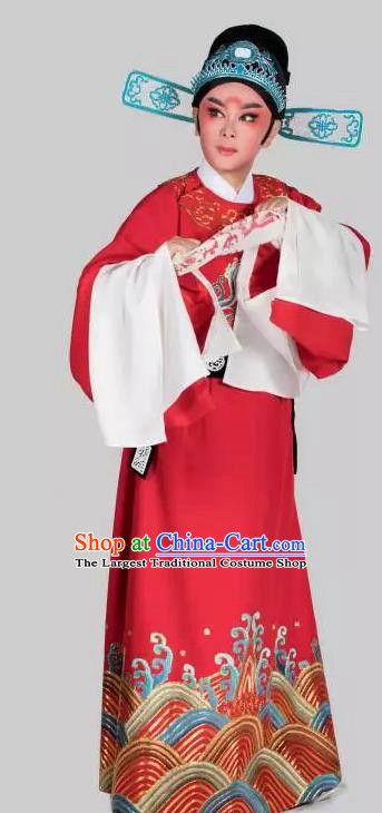 Chinese Yue Opera Number One Scholar Apparels and Headwear Breeze Pavilion Shaoxing Opera Xiaosheng Young Male Garment Costumes Zhang Jibao Official Robe