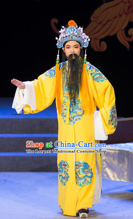 Palm Civet for Prince Chinese Yue Opera Elderly Male Costumes and Headwear Shaoxing Opera Song Zhenzong Ceremonial Robe Emperor Garment Apparels
