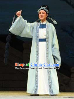 Chinese Yue Opera Scholar Garment and Hat The Magnificent Mayor Shaoxing Opera Xiaosheng Young Male Apparels Costumes