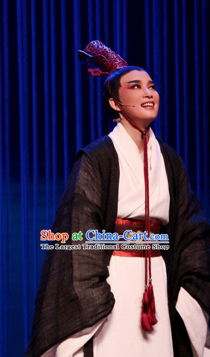 Chinese Yue Opera Xiaosheng Qian Chu Young Male and Headwear Shaoxing Opera King Wu Yue Garment Niche Apparels Costumes