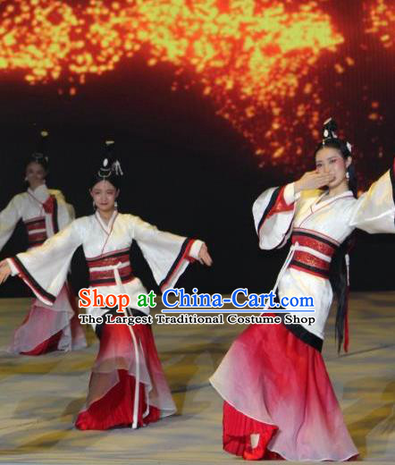 Qu Yuan Chinese Shaoxing Opera Court Lady Costumes and Headpieces Yue Opera Hua Tan Hanfu Dress Actress Garment Apparels