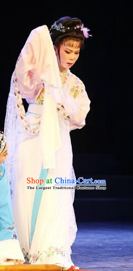 Chinese Shaoxing Opera Hua Tan Costumes and Headpieces Yue Opera Actress Hanfu Dress Noble Lady Rui Lan Garment Apparels