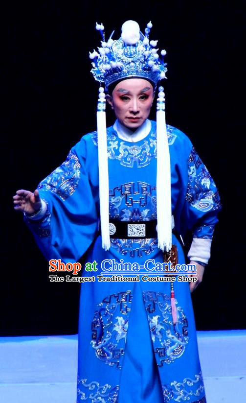 Chinese Yue Opera Wusheng Costumes and Headwear Shaoxing Opera Palm Civet for Prince Court Eunuch Chen Lin Apparels Garment