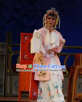 Chinese Shaoxing Opera Hua Tan Shen Gumei Dress Garment and Headpieces Lai Marriage Yue Opera Actress Apparels Costumes