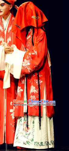 Chinese Kun Opera Bride Dress Costumes The Peach Blossom Fan Li Xiangjun Apparels Peking Opera Young Female Role Garment and Headdress
