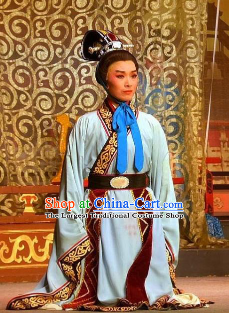 Chinese Yue Opera Han Dynasty Scholar Garment Costumes and Headwear Han Wen Empress Shaoxing Opera Young Male Dou Guangping Apparels Clothing