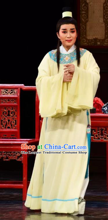 Chinese Yue Opera Xiaosheng Garment Costumes and Headwear Chen Sanliang Shaoxing Opera Young Male Scholar Li Fengming Apparels