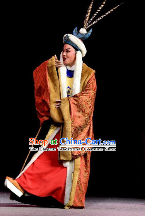 Chinese Yue Opera Young Male Garment Costumes and Headwear Shaoxing Opera Cai Wenji Xiaosheng Prince Apparels