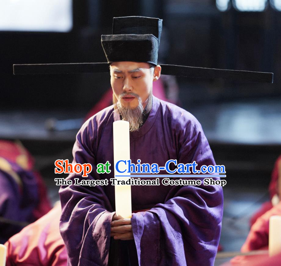 Chinese Ancient Hanfu Garment Clothing and Hat Drama Serenade of Peaceful Joy Song Dynasty Official Historical Costumes