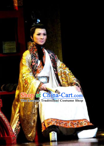 Chinese Classical Kun Opera Prince Apparels The Story of Pipa Peking Opera Garment Young Men Costumes and Headpiece