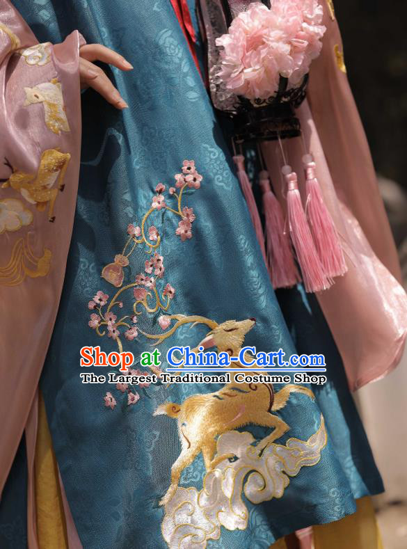 Chinese Ancient Ming Dynasty Young Lady Garment Noble Female Historical Costumes Hanfu Dress Complete Set for Women