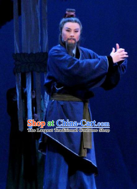 Chinese Classical Kun Opera Civilian Elderly Male Apparels The Story of Pipa Peking Opera Garment Lao Sheng Costumes and Headwear