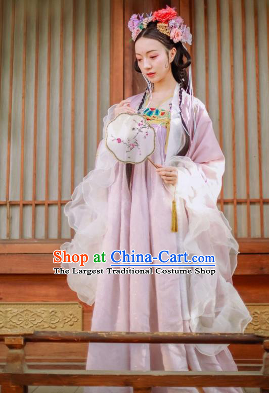 Traditional Chinese Tang Dynasty Royal Princess Historical Costumes Ancient Noble Lady Hanfu Dress Garment