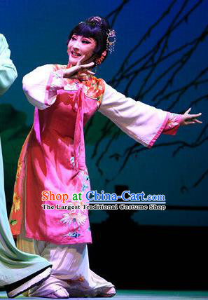 Chinese Shaoxing Opera Hua Tan Wisp of Hemp Dress and Headpieces Yue Opera Actress Garment Costumes Lin Niufen Apparels