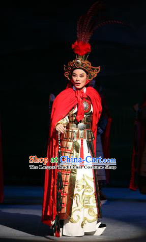 Chinese Yue Opera General Armor Apparels Costumes and Headwear Da Mo Li Ge Shaoxing Opera Young Male Zhangsun Sheng Garment