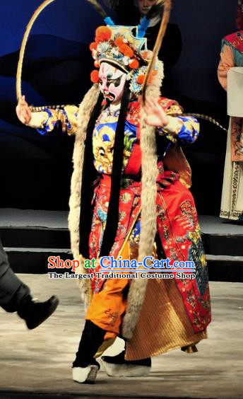 Chinese Classical Kun Opera Wusheng The Palace of Eternal Youth Costumes Garment and Headwear Peking Opera Martial Man Takefu Apparels