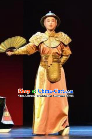 Chinese Yue Opera Xiaosheng Costumes and Headwear Bu Bu Jing Xin Shaoxing Opera Apparels Qing Dynasty Young Male Prince Garment